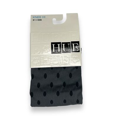 Hue Gray Black Sheer Dot Opaque Knee Hi Socks One Size Fits Most Thunder 1 Pair